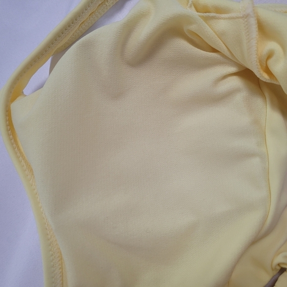 OP Ocean Pacific Cutout One Piece Swimsuit Size L Yellow Pink - Picture 6 of 11